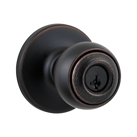 Kwikset Polo Knob Entry Door Lock with New Chassis with 6AL Latch and RCS Strike Venetian Bronze Finish 400P-11P
